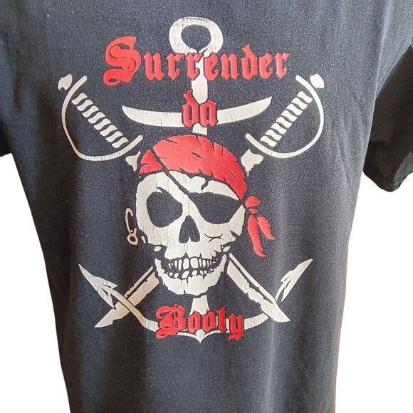 Large True Vintage Pirate T-shirt "Surrender Da Booty" Hip Hop Graphic FTL - Picture 1 of 5